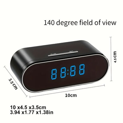 Security Camera 1080P Clock-Format Model with 64GB Card, Battery Power, Infrared Night Vision and Loop Recording