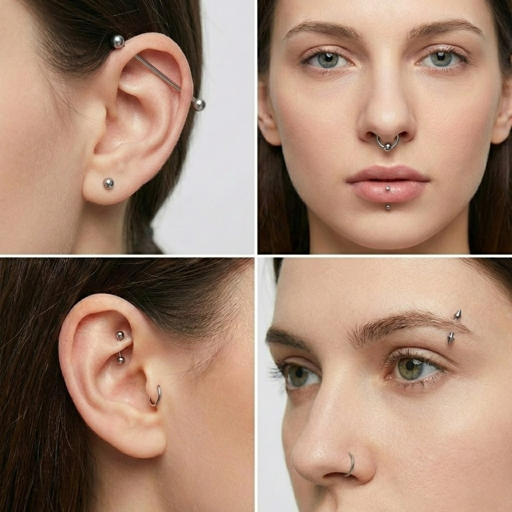 Ear Piercing Kit 124PCS Professional Body Piercing Set with Piercing Gun for Entryways, Bedrooms and Living Spaces
