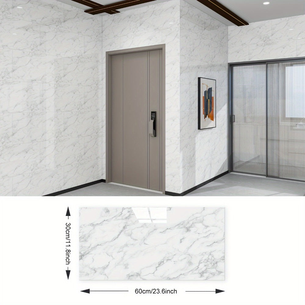Peel and Stick Wall Panels Marble Pattern Self-Adhesive PVC Wall Tiles Backsplash Stickers for Entryways, Bedrooms and Living Spaces