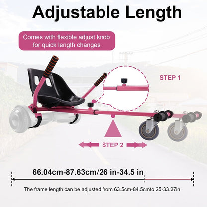 Hoverboard Go Kart Seat Attachment Buggy Conversion Kit 6.5-10 Inch with the Listed Color, Size or Set Options for Everyday Use