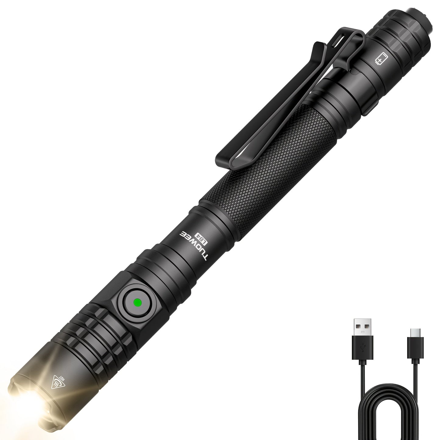 Tactical Penlight 1200 Lumen EDC Flashlight, High-Brightness Torch with Tail Switch Multi-Mode, Slim Pocket Light for Everyday Carry