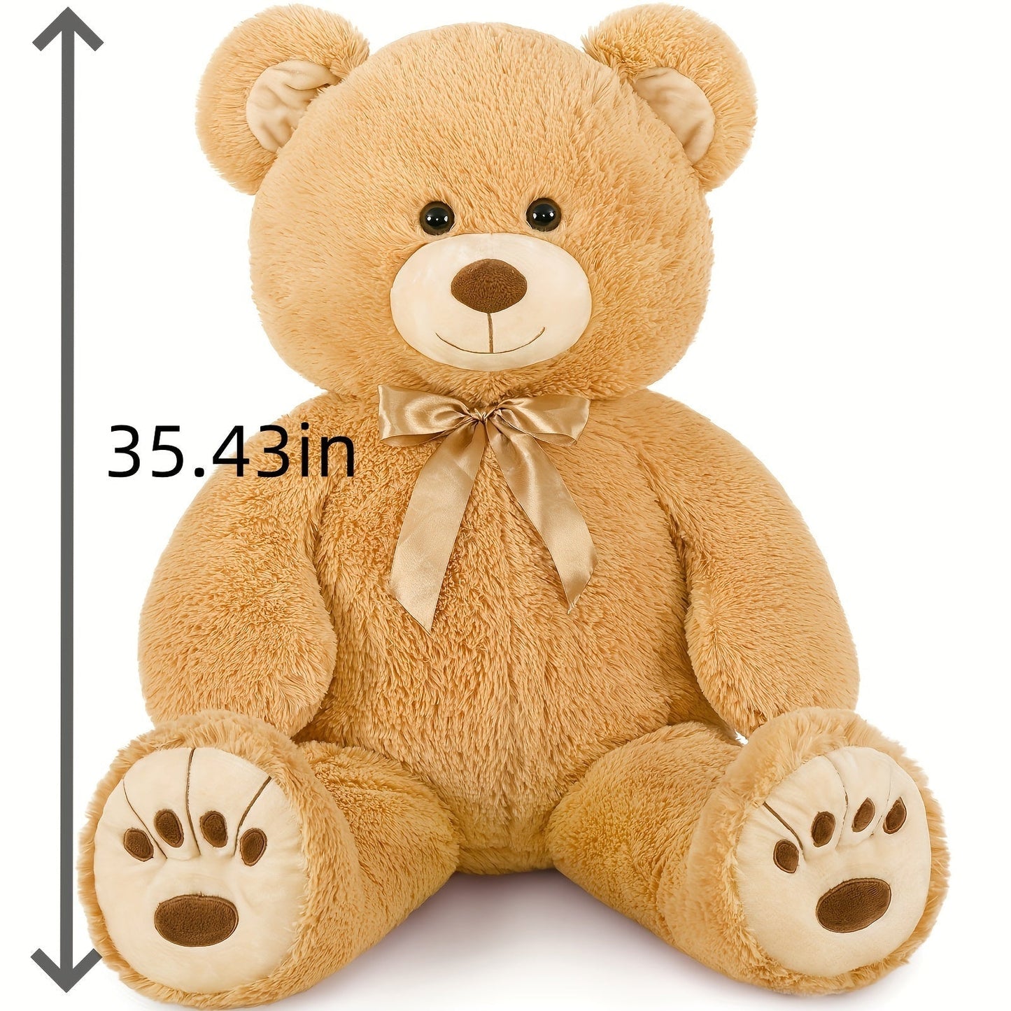 Stuffed Animal Giant Brown Teddy Bear with Oversized Seated Shape and Photo-Color Option for Room Decor