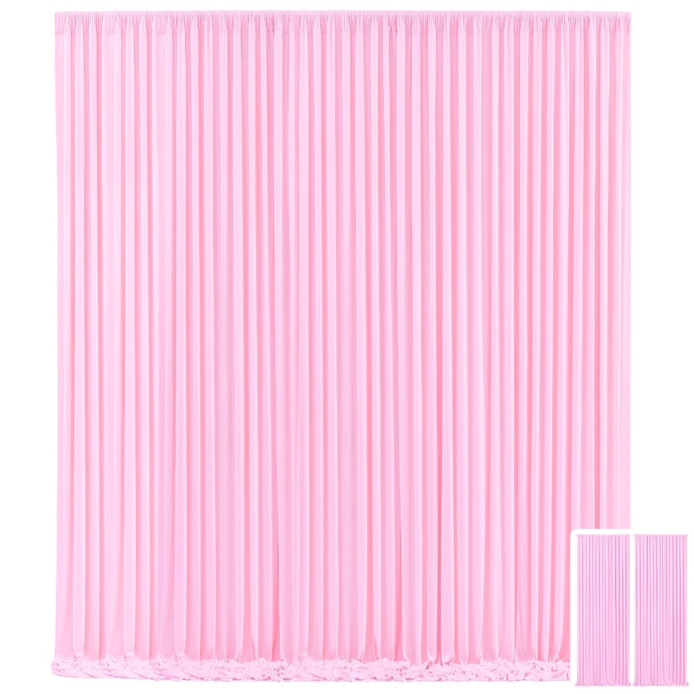 Two-Panel 10 x 10 ft Backdrop Curtain Set with Pole Pockets and 16 Color Options for Events