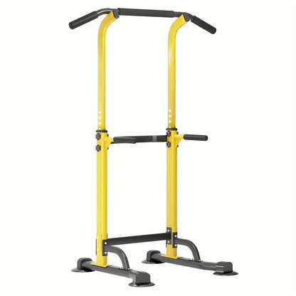 Power Tower Dip Station Pull Up Bar for Home Gym – 330lb Capacity, 10 Height Levels 65"-83", 6 Exercise Positions