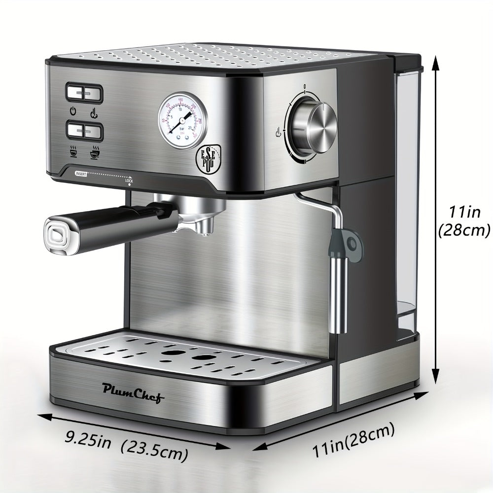 20 Bar Espresso Machine 950W, Stainless Steel Espresso & Cappuccino Latte Maker with Steam Wand Milk Frother