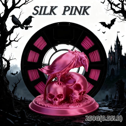 3D Printer Filament PLA 1.75mm 250g Spool with 12 Silk-Look, Transparent and Solid Color Options