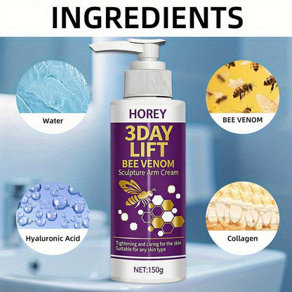 Bee Venom Firming Cream 150g – 3-Day Skin Tightening & Lifting Body Sculpting Lotion for Loose Sagging Arms, Belly, Thighs & Buttocks