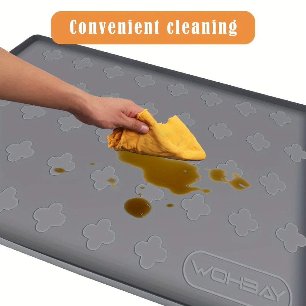 Silicone Under Sink Mat 34" x 22" Food Grade Cabinet Liner, Honeycomb Pattern Drip Tray for Kitchen Bathroom Cabinet Organizer