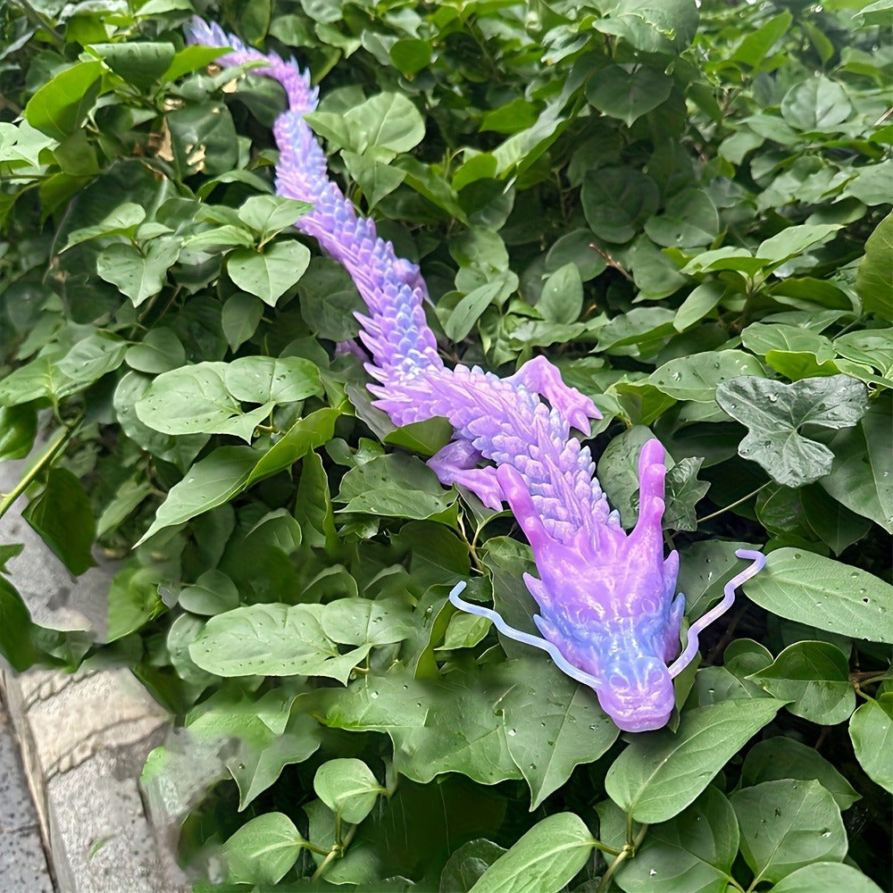 Crystal Dragon Fidget Toy 3D Printed Articulated Figure, Large Poseable Flexible Joints Fantasy Dragon