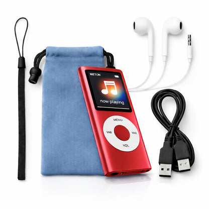 Portable MP3 Music Player with 1.8" LCD Display, Compact Digital Audio Player with FM Radio, Voice Recorder