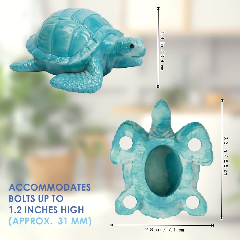 Toilet Bolt Caps Sea Turtle Decorative – 2pcs Resin Sea Turtle Toilet Screw Cover Caps, Easy Install Coastal Bathroom Decor