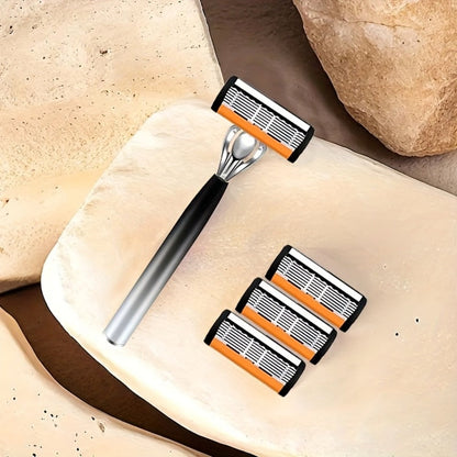 Safety Razor Set for Men 2 Anti-Slip Handles & 24 Ultra-Sharp Replaceable Stainless Steel Blades – Smooth Painless Close Shave