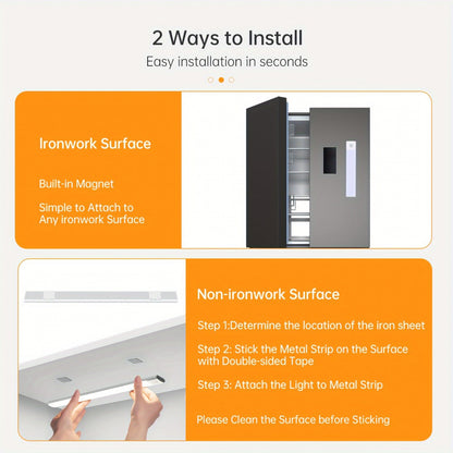 Motion Sensor Cabinet Light LED Under Cabinet Lights USB Rechargeable 3 Color Dimmable with Remote Control Magnetic Wireless Night Light