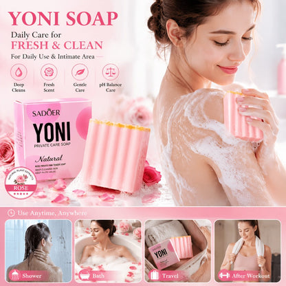 Intimate Cleansing Soap Rose Essence Built-in Bubble Net Rich Foam pH Balance Private Parts Soap for Women Peach Strawberry 2pcs 4pcs