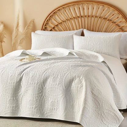 Quilt Set 2-3pcs – Lightweight Microfiber Bedspread Coin Pattern Coverlet All Seasons Twin Full Queen King Cal King