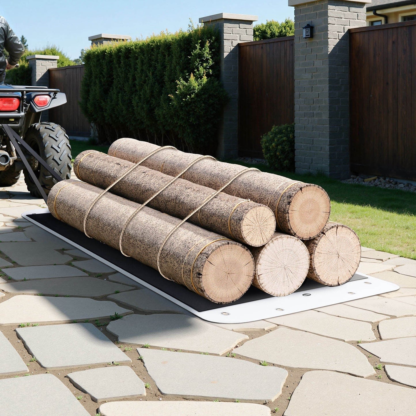 Heavy Duty Deer Drag Sled – 550 lbs Capacity PE Utility Hauling Sled for Hunting, Camping & Yard Work, Multi-Surface Tow Sled with Storage