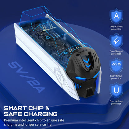 DualSense & DualSense Edge PS5 Controller Charging Station with LED Light, Dual Fast Charging Dock for PlayStation 5 Controllers