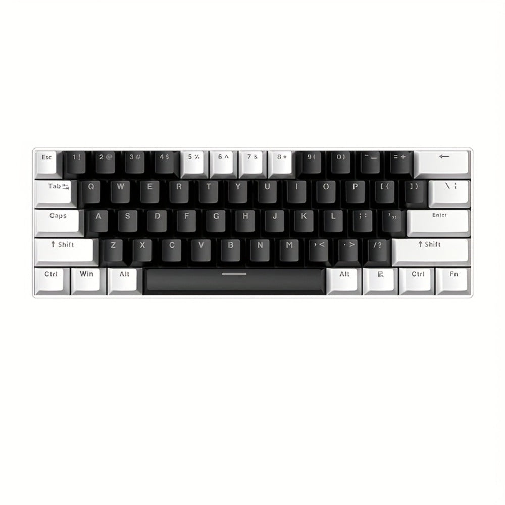 Mechanical Keyboard 61-Key Wired Hot-Swap Layout with Red or Blue Switches, RGB Backlighting and Six Color Options