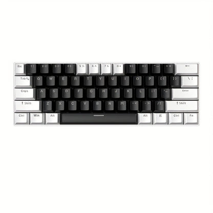 Mechanical Keyboard 61-Key Wired Hot-Swap Layout with Red or Blue Switches, RGB Backlighting and Six Color Options