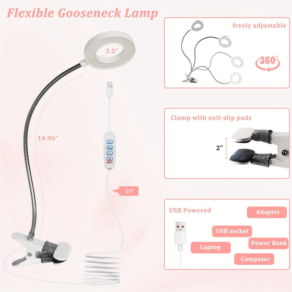 Foldable Nail Table with LED Lamp Drawer Lockable Wheels Wrist Cushion & Carrying Bag, Portable Manicure