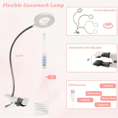 Foldable Nail Table with LED Lamp Drawer Lockable Wheels Wrist Cushion & Carrying Bag, Portable Manicure