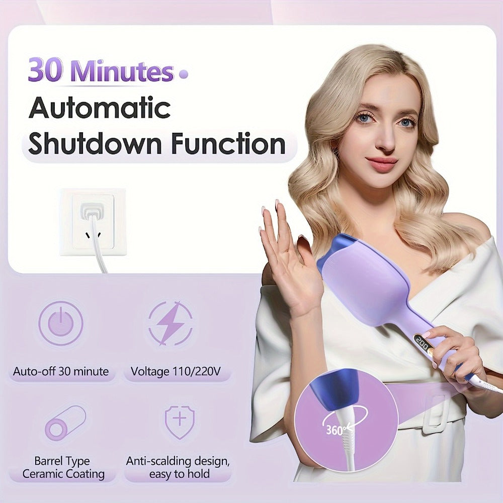 32mm Curling Iron Negative Ion Mini Portable Cat Ears Curler 3-Heat Settings Fast Heating, for Home, Travel and Salon Hair Styling