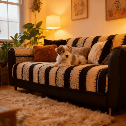 Sofa Cover Plush Sectional Couch Slipcover Durable Furniture Protector for Pets Cats Dogs for Entryways, Bedrooms and Living Spaces