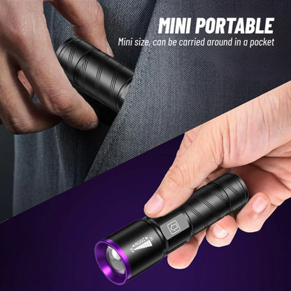 UV Blacklight 2 Pack Rechargeable Portable, Adjustable Brightness & Zoom Ultraviolet Lamp for Home and Salon Manicures