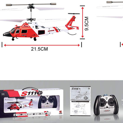 SYMA S111G Coast Guard RC Helicopter 3-Channel Gyro Stabilized Mini Indoor Helicopter LED Lights 5-6 Min Flight Time