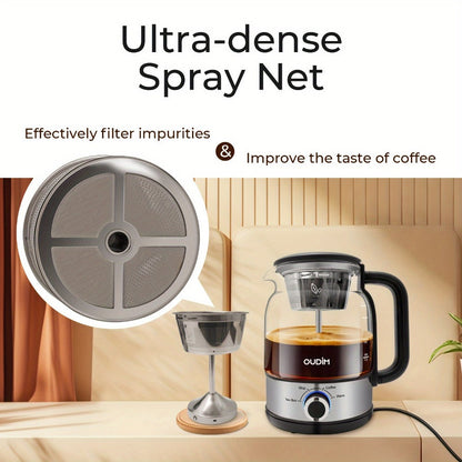 OD-T1206 Glass Coffee Maker and Tea Brewer with 1.2L Capacity, 600W Rating and Keep-Warm Control