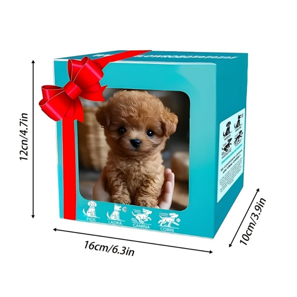 Two-Piece Brown Electronic Plush Puppy Toy Set with Walking and Barking Presentation and Boxed Dogs