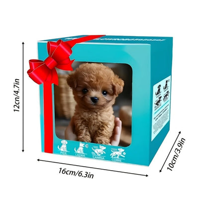 Two-Piece Brown Electronic Plush Puppy Toy Set with Walking and Barking Presentation and Boxed Dogs