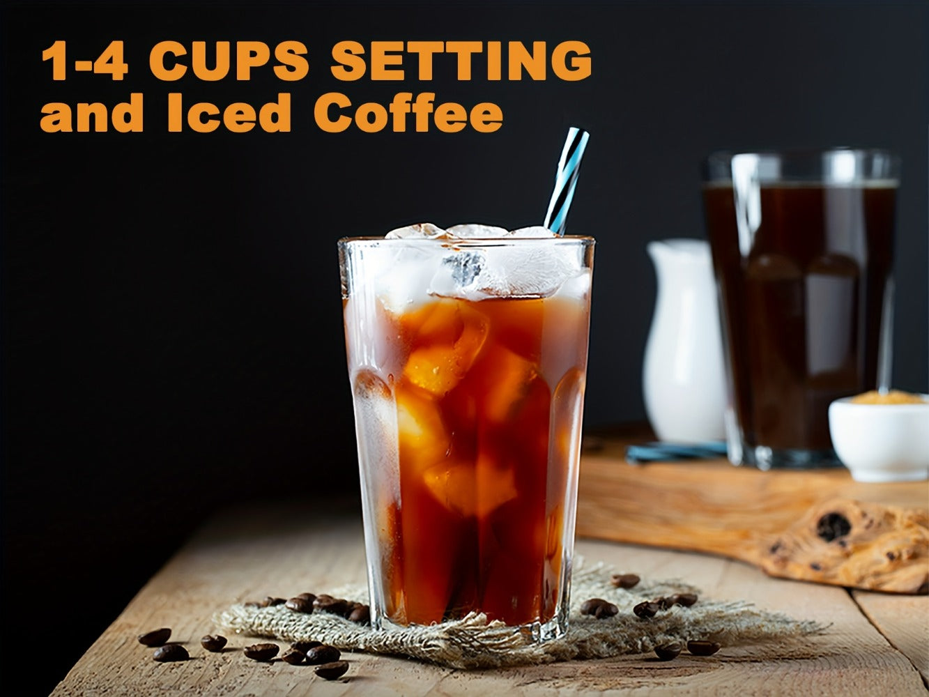 12-Cup Programmable Drip Coffee Maker, Regular & Strong Brew, Iced Coffee Setting, 1-4 Cup Mode, 24H Timer