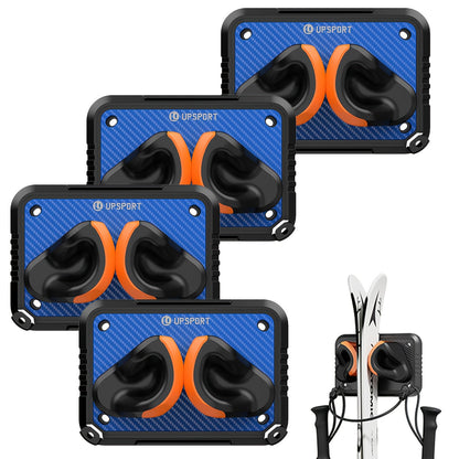 Wall-Mounted Ski & Sports Equipment Storage Rack – Heavy Duty Garage Organizer Hook Set, Holds Up to 100 lbs