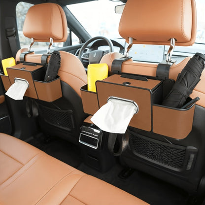 Car Backseat Organizer 8-in-1 – 2-Pack Multi-Function Hanging Storage with Cup Holders & Napkin Drawer, Large Capacity Back Seat Organizer