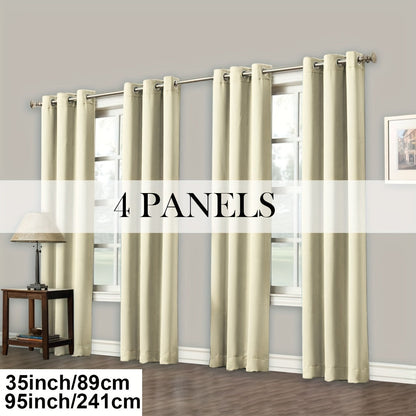 Grommet-Top Blackout Curtain Options in Nine Colors with Seven Width, Length or Panel-Count Labels