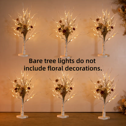 LED Illuminated Birch Tree Decoration, Battery-Powered White Glowing Birch Trees for Wedding, Home
