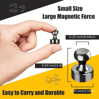 Refrigerator Magnets 40 Pack Black Round Fridge Magnets Strong Whiteboard Magnets for Home Cooking, Dining and Outdoor Meals