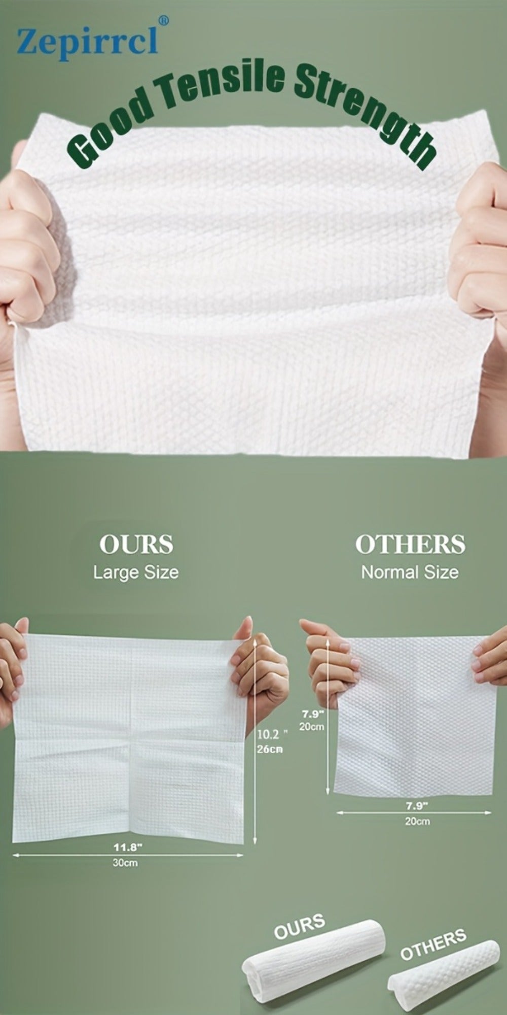 Disposable Facial Towels Extra Large Thick Dry Wet Cleansing Cotton Towel 40 Sheets Per Box for Entryways, Bedrooms and Living Spaces