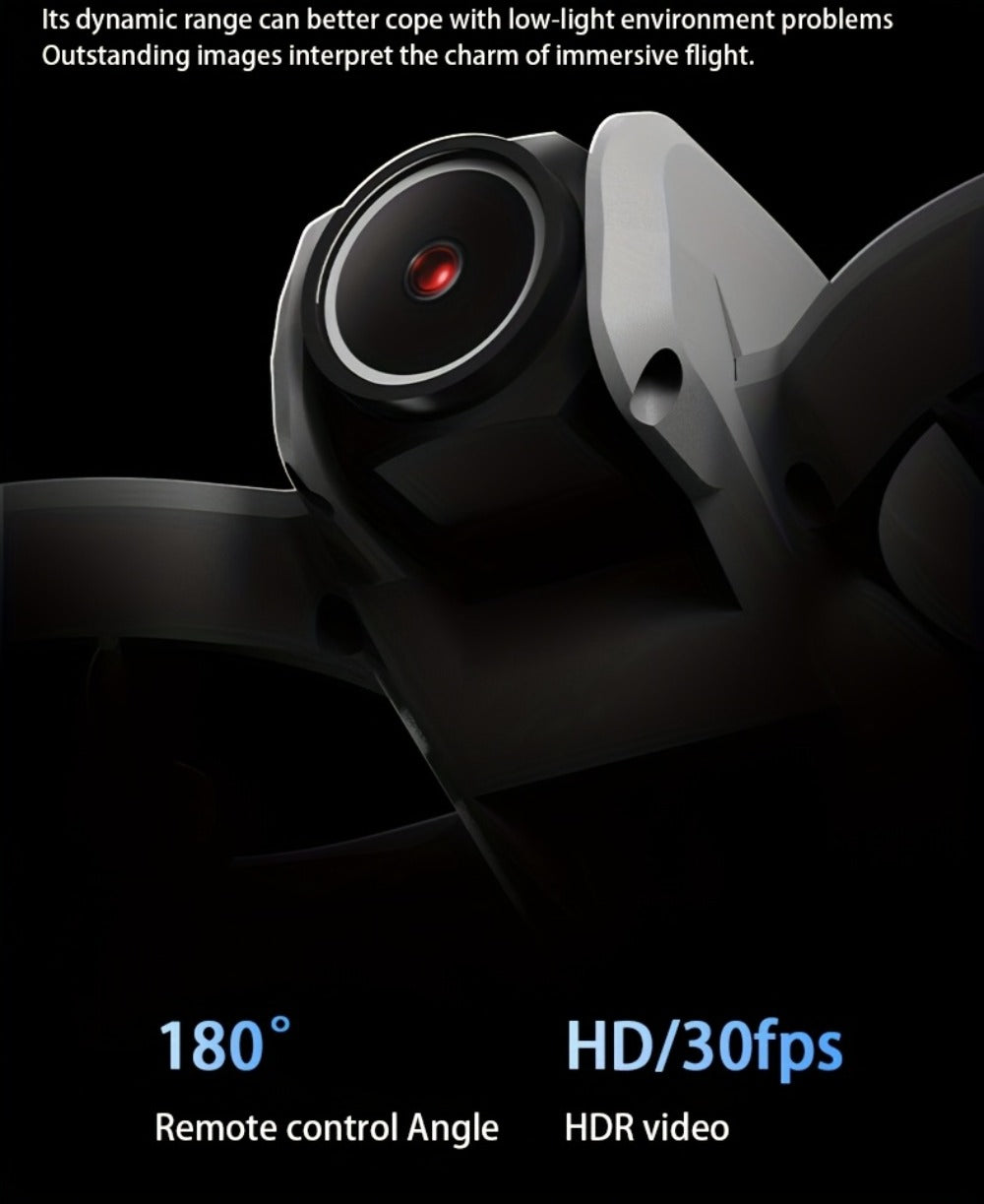 Mini 4K FPV Drone 180° Rotating Dual Camera Optical Flow Positioning Dual Batteries 360° Flip One-Key Takeoff Anti-Shake