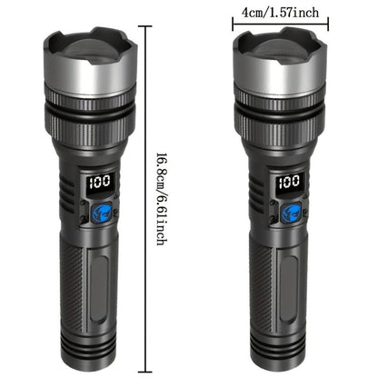 Flashlight 1000-Lumen Rechargeable 2-Pack with Digital Display, Type-C Input and USB Power Output