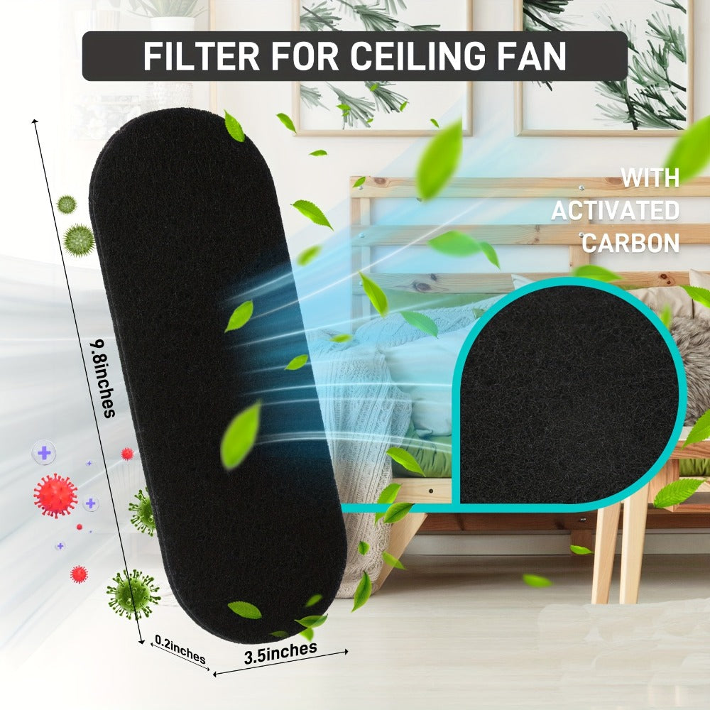 Ceiling Fan Blade Air Purifier Filters 30Pcs | Activated Carbon Odor & Dust Eliminator Pads | Home Kitchen Bedroom Office Indoor Air Quality
