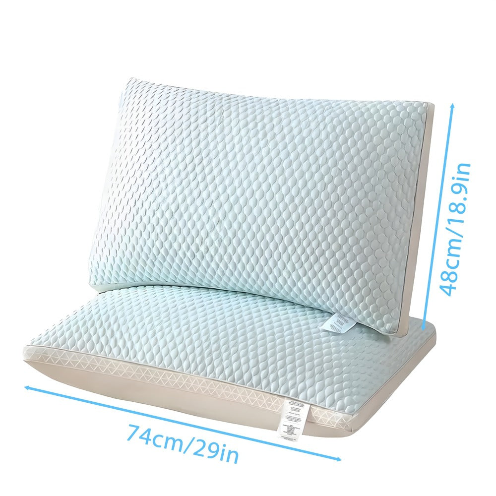 Bed Pillow Set of 2 Queen-Size Blue or Gray Pillows with 29 x 18.9-Inch Profile and Washable Cover