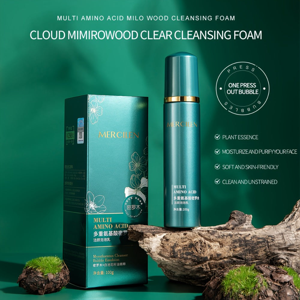 Amino Acid Bubble Facial Cleanser with Rose Water 100g, Deep Cleansing Gentle Mousse Face Wash