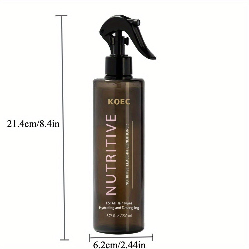 Leave-In Conditioner Spray 2 Bottles 13.53oz Detangler with Snail Serum Anti-Frizz Deep Conditioning Shine-Boosting Moisturizing for Curly