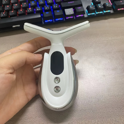 Face & Neck Massager 7-in-1 LED Light Therapy USB Rechargeable - Multifunctional Facial Lifting Wrinkle for Home or Salon Spa Use