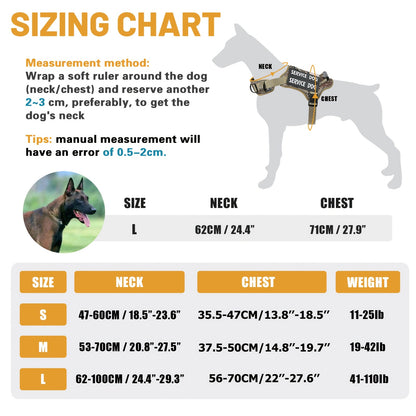 Tactical Dog Harness with MOLLE System & Control Handle Adjustable Reflective No-Pull Service Dog Vest for Walking Training
