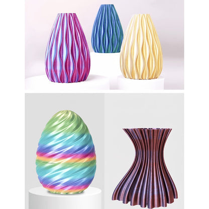 3D Printer Filament Airok Silk PLA 1.75mm 1kg Spool with Ten Glossy Solid, Dual-Color and Rainbow Options