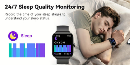 Smartwatch with Alexa Built-in FAWEIO 1.95" Large Display, Wireless Calling, 100+ Sport Modes, Pedometer Heart Rate Sleep Blood