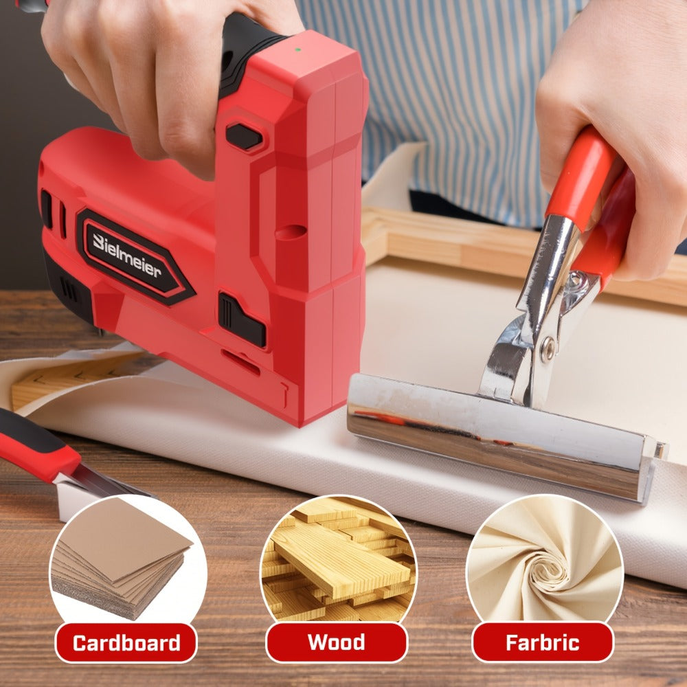 Cordless Stapler Brad Nailer 2-in-1 4V / 20V No Compressor, with Battery, Charger & 1600pcs Nails & Staples